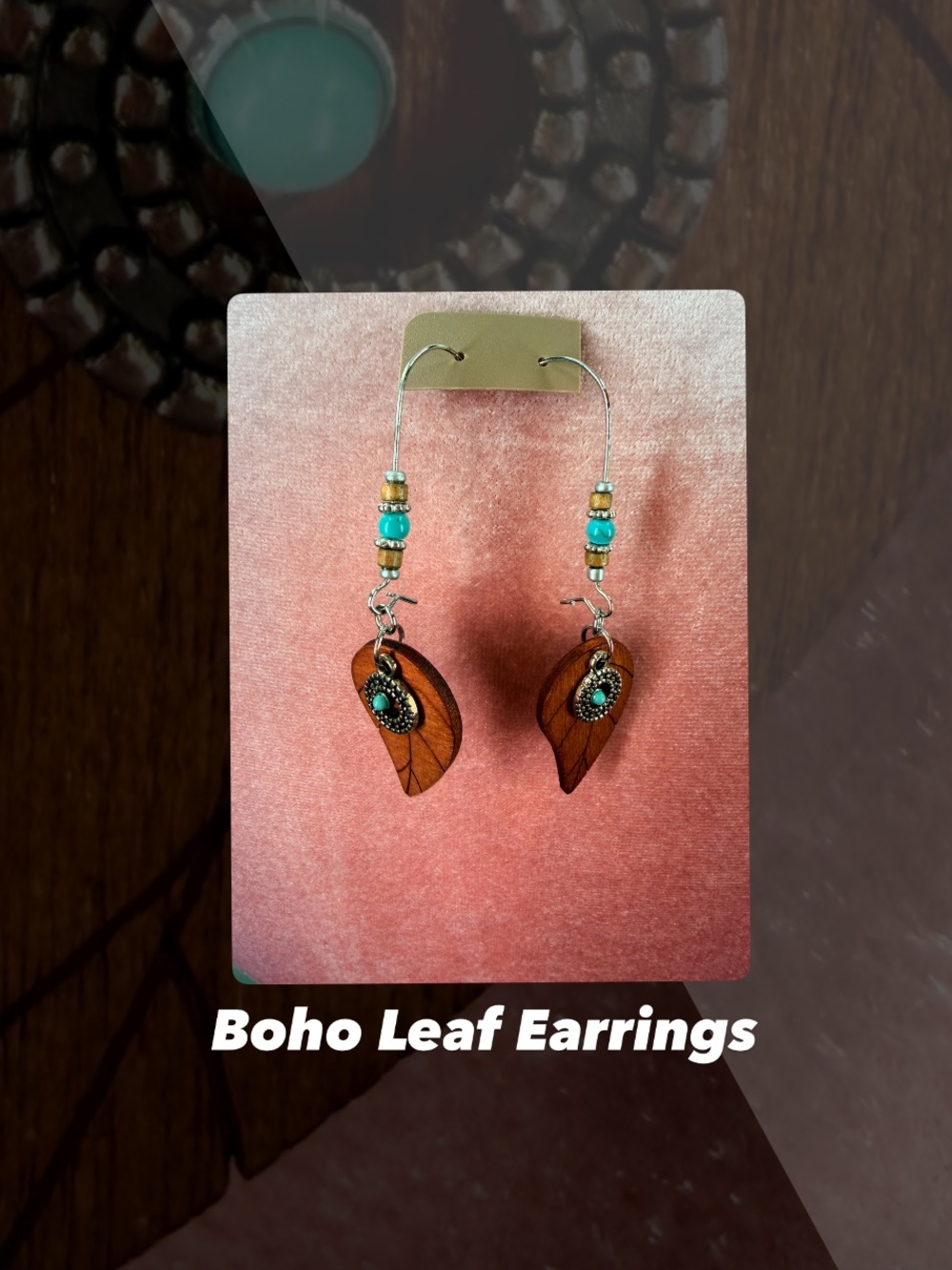 NWOT Boho Leaf Earrings